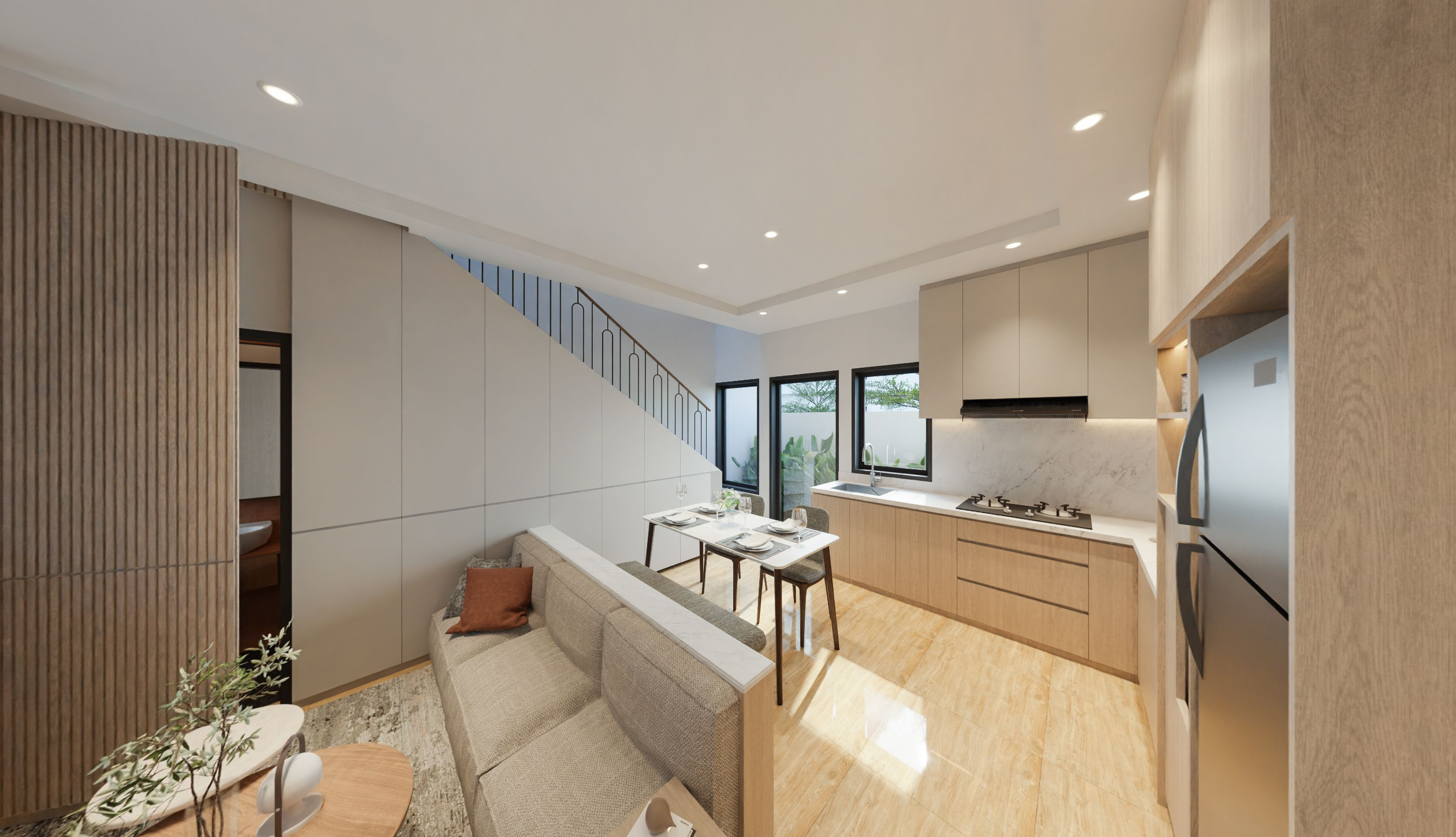 Salah Satu Tipe Rumah Modern yatu Rumah Type Basswood Griya Idola Residence- Kitchen